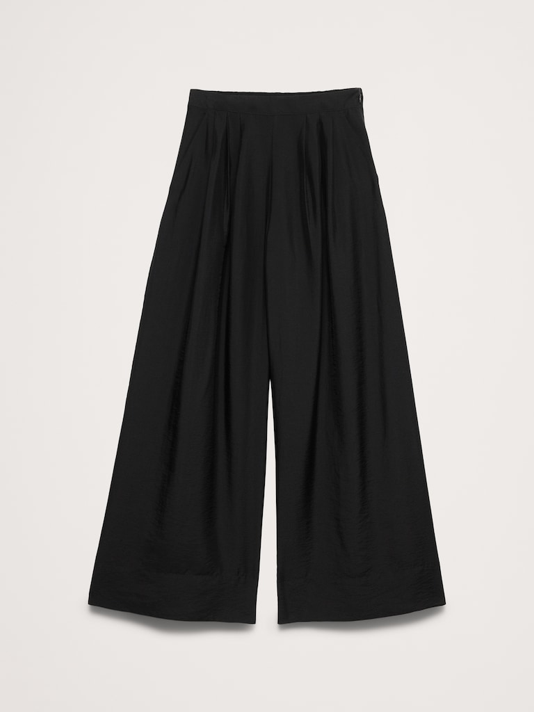 Pantalon-jupe à taille haute et jambe large en TENCEL™ et nylon