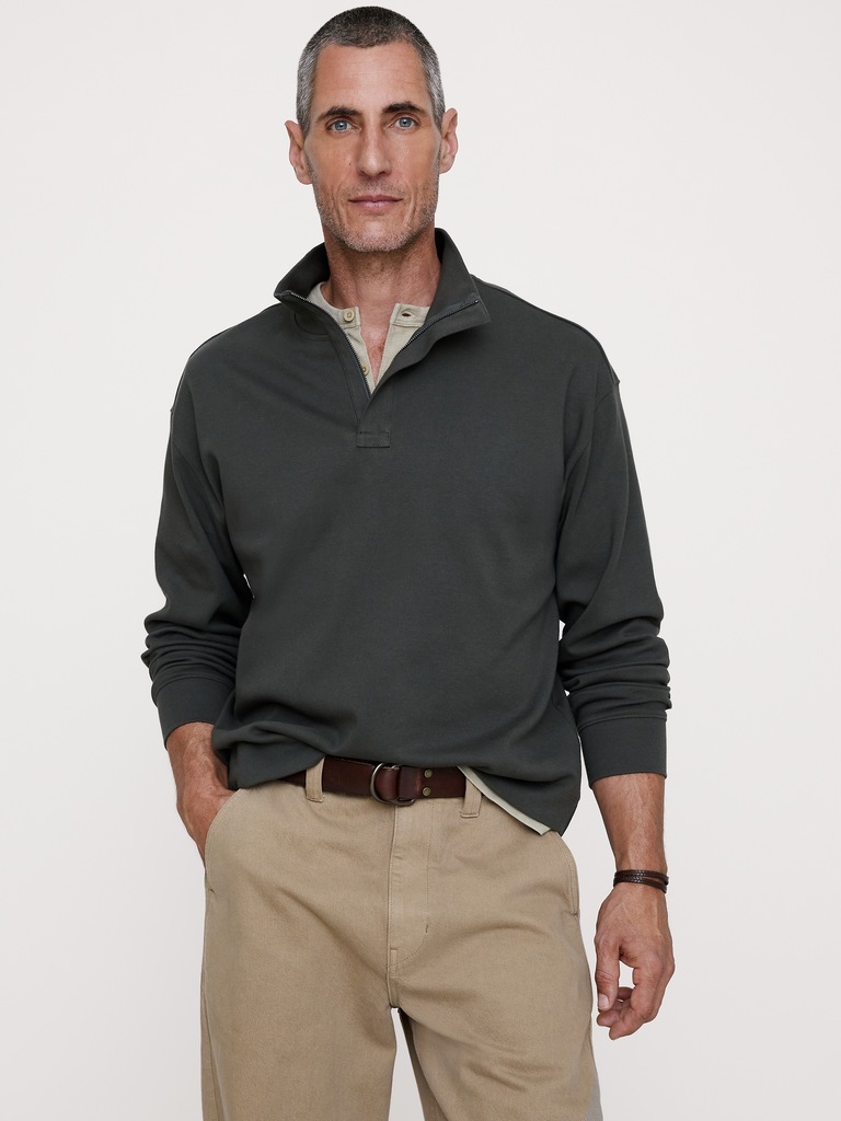 Luxury-Touch Half-Zip Polo