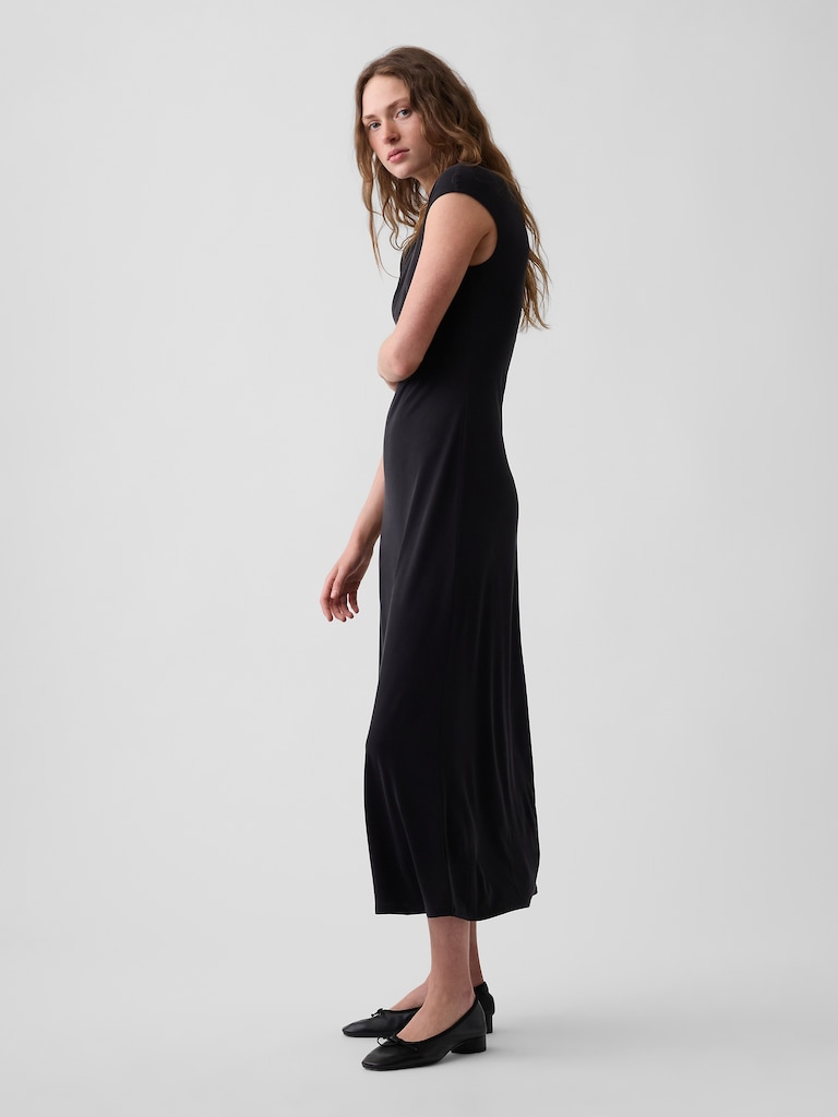 Cap-Sleeve Maxi Dress