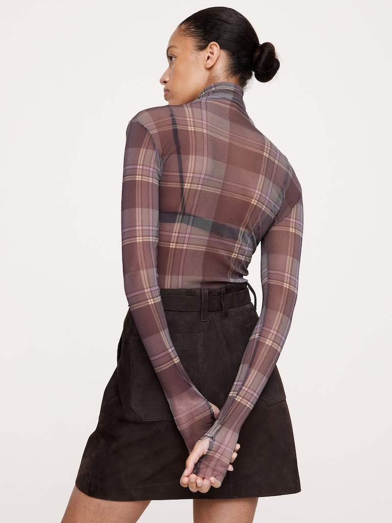 Mesh Turtleneck Top