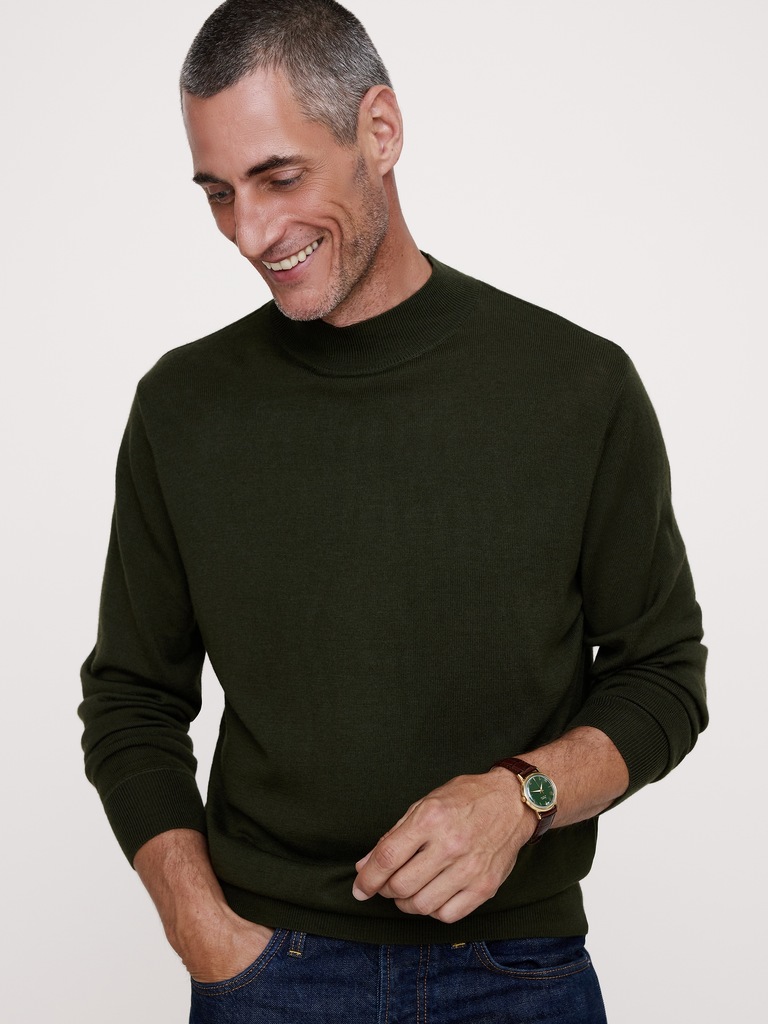 Merino Mock-Neck Sweater