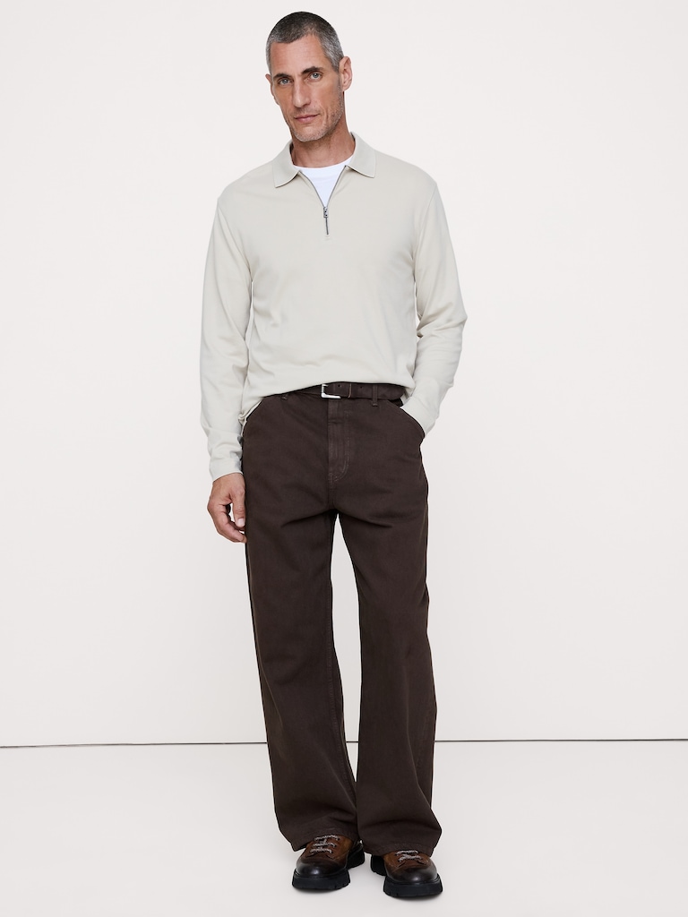 Luxury-Touch Quarter-Zip Polo