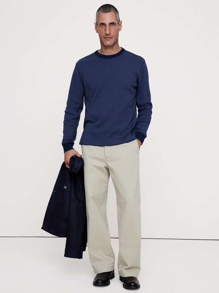 Ribbed Cotton Long-Sleeve T-Shirt