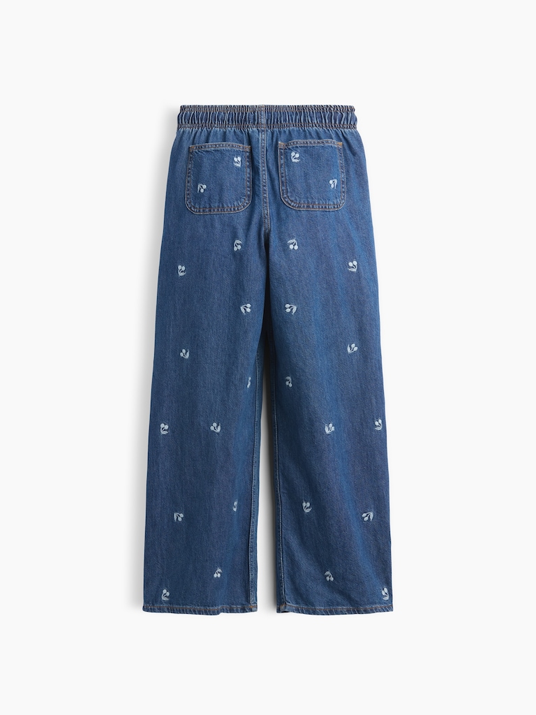 Kids Pull-On Wide Leg Jeans