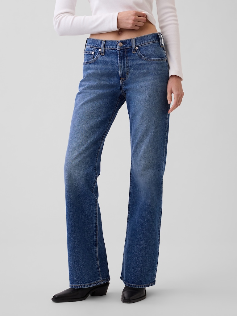 Mid Rise Relaxed Flare Jeans