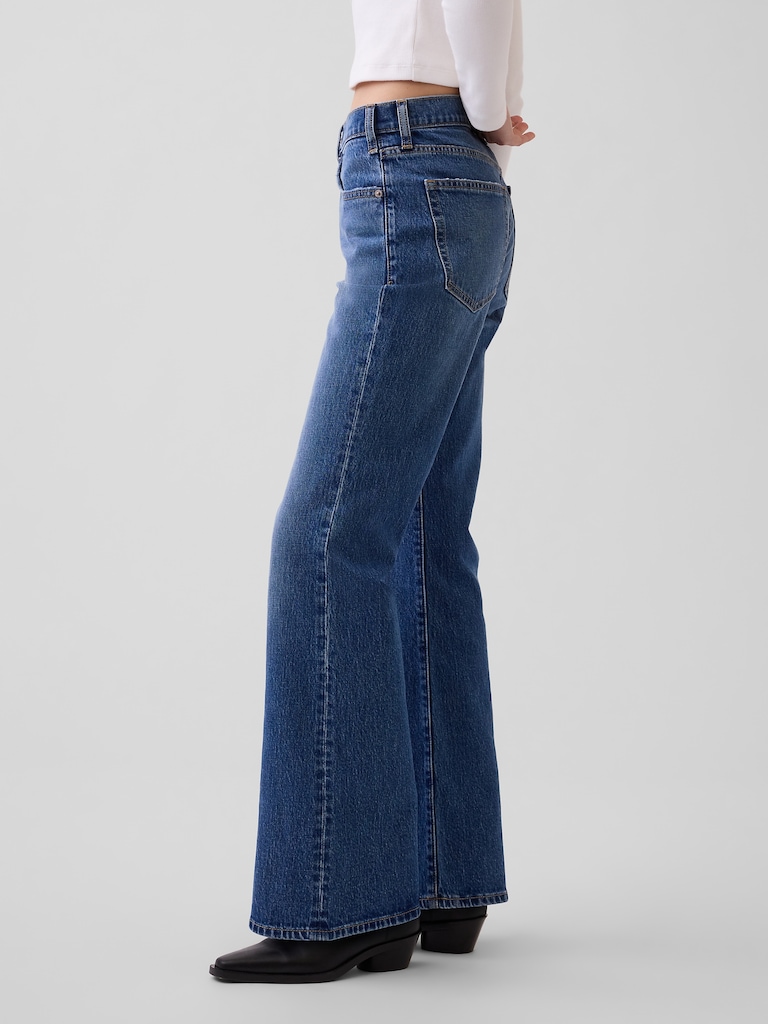 Mid Rise Relaxed Flare Jeans