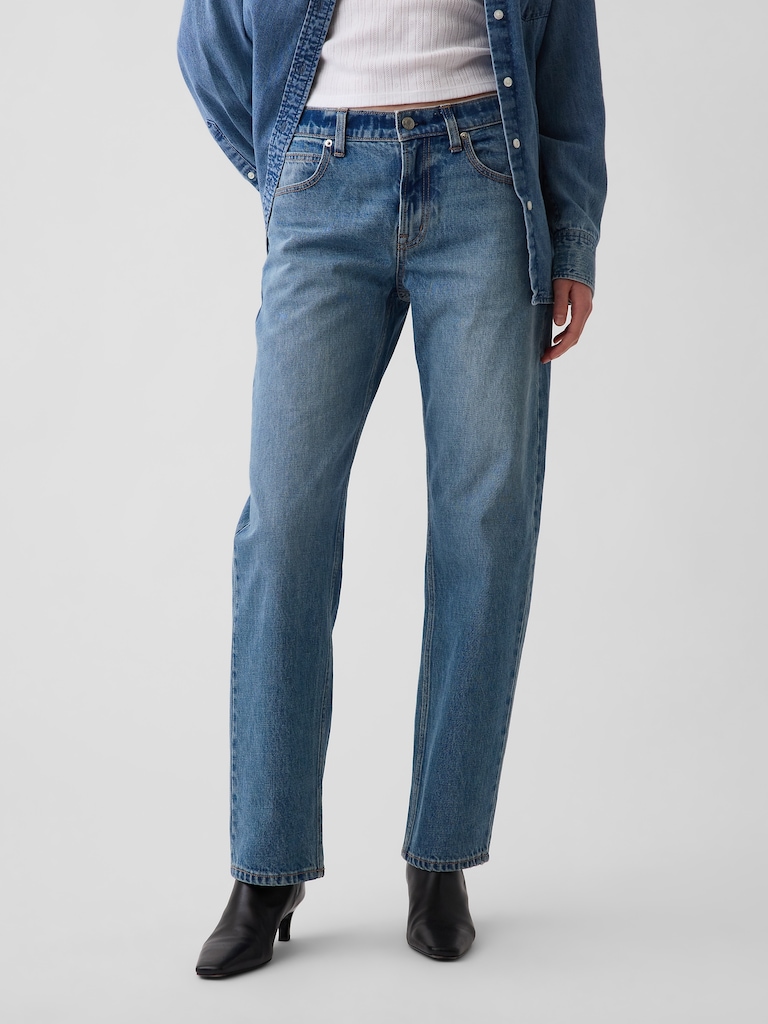 Mid Rise Straight Taper Jeans