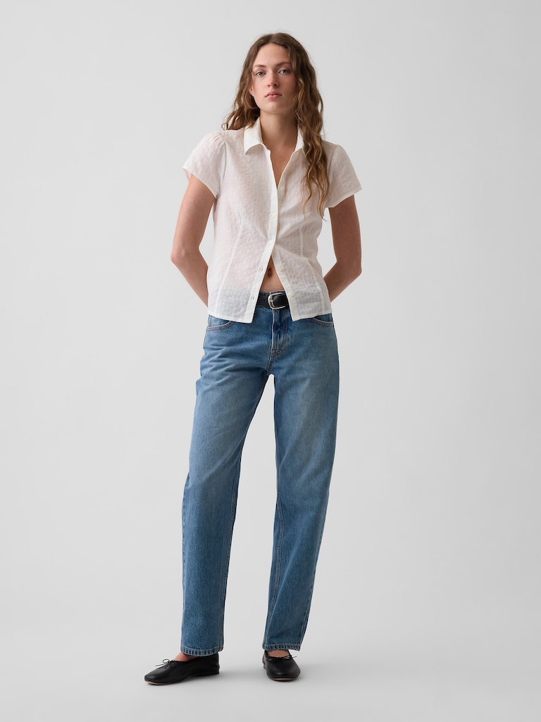 Mid Rise Straight Taper Jeans