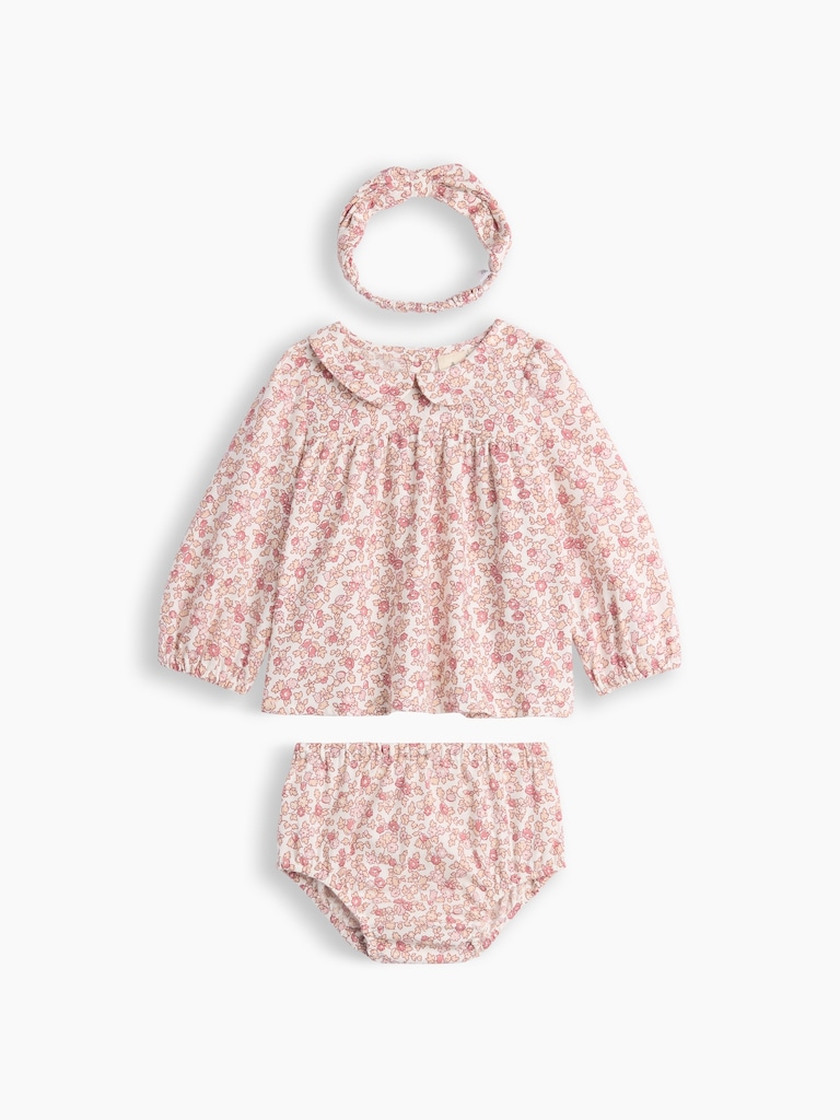 Baby Three-Piece Print Outfit Set