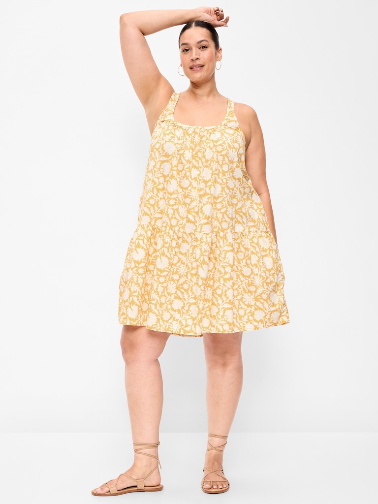 Sleeveless Scoop-Neck Mini Swing Dress