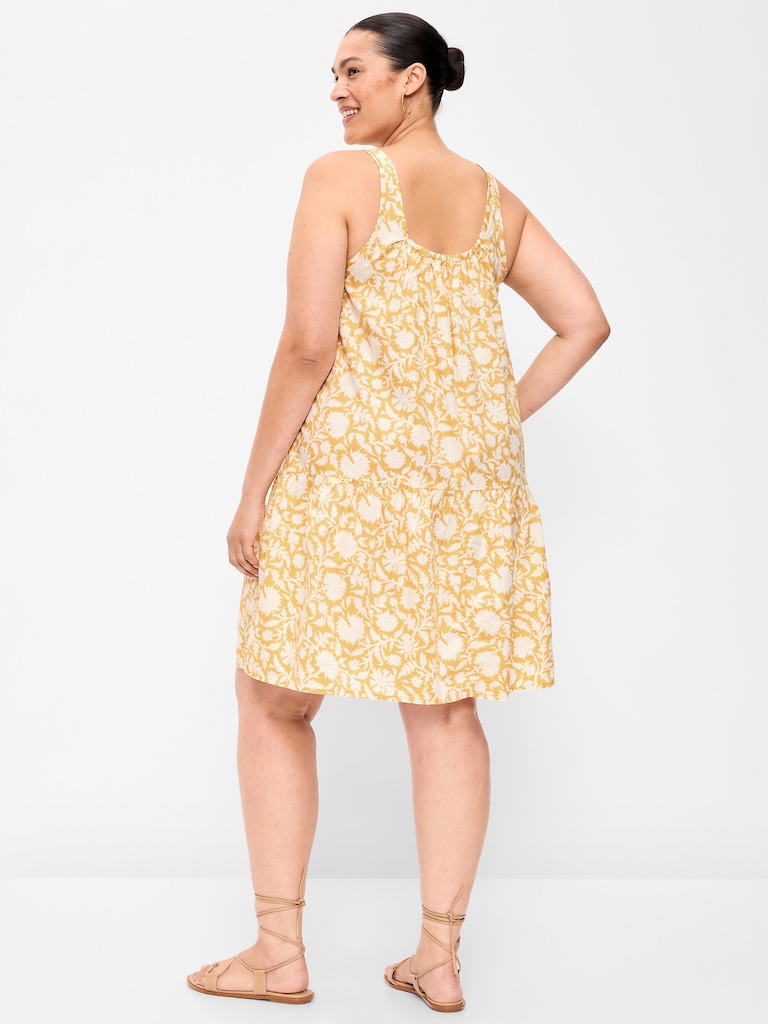 Sleeveless Scoop-Neck Mini Swing Dress