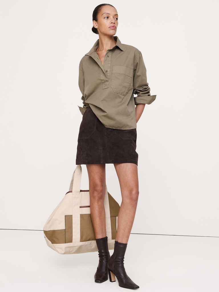 Relaxed Cotton-Twill Popover Shirt
