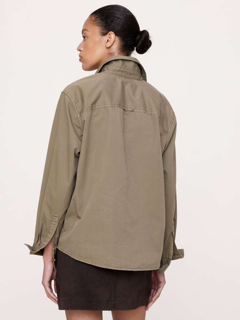 Relaxed Cotton-Twill Popover Shirt