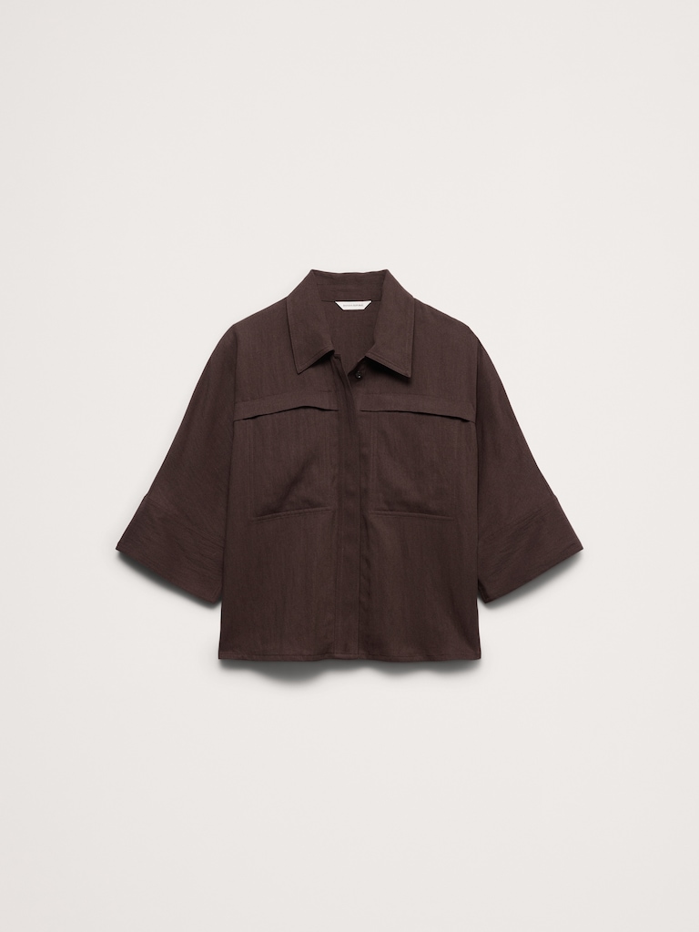 Drapey Twill Shirt Jacket