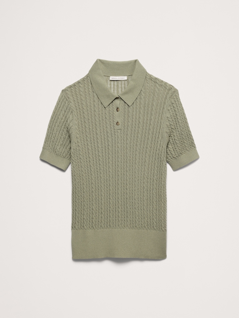 Polo en tricot froissé