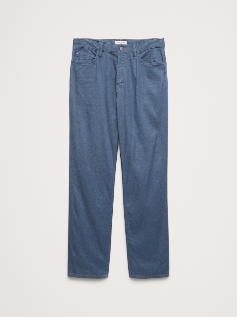Straight Linen-Cotton Traveler Pant
