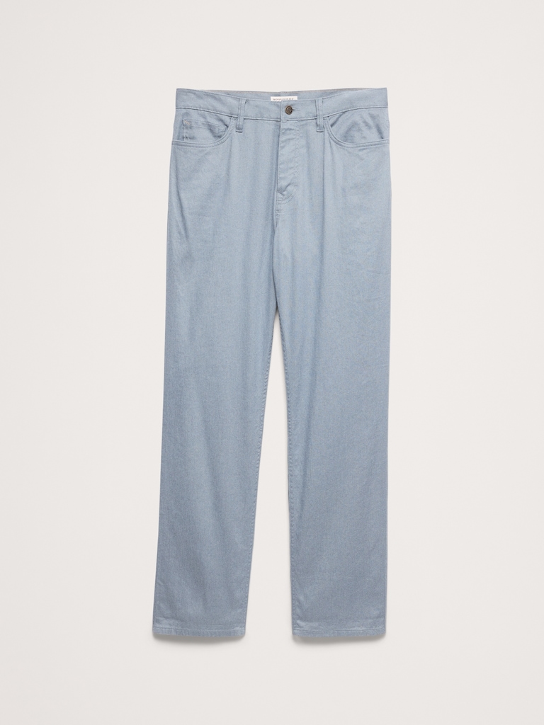 Straight Linen-Cotton Traveler Pant