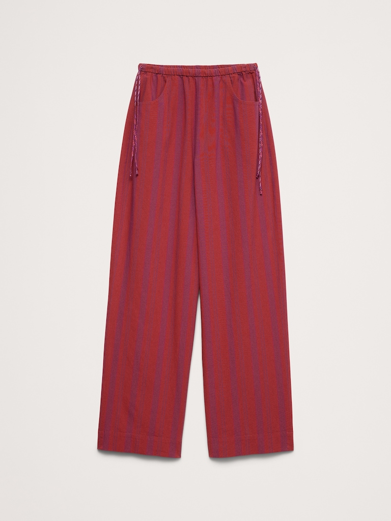 Cotton Pull-On Side-Tie Pant