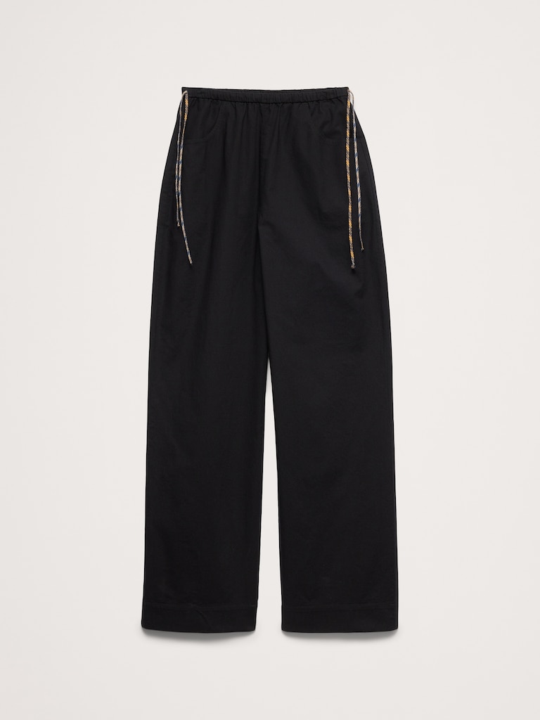 Cotton Pull-On Side-Tie Pant