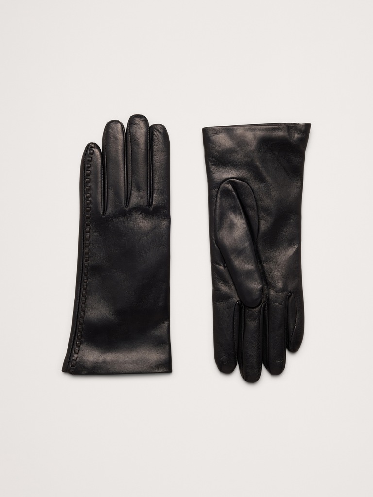 Italian Leather Cashmere-Lined Gloves