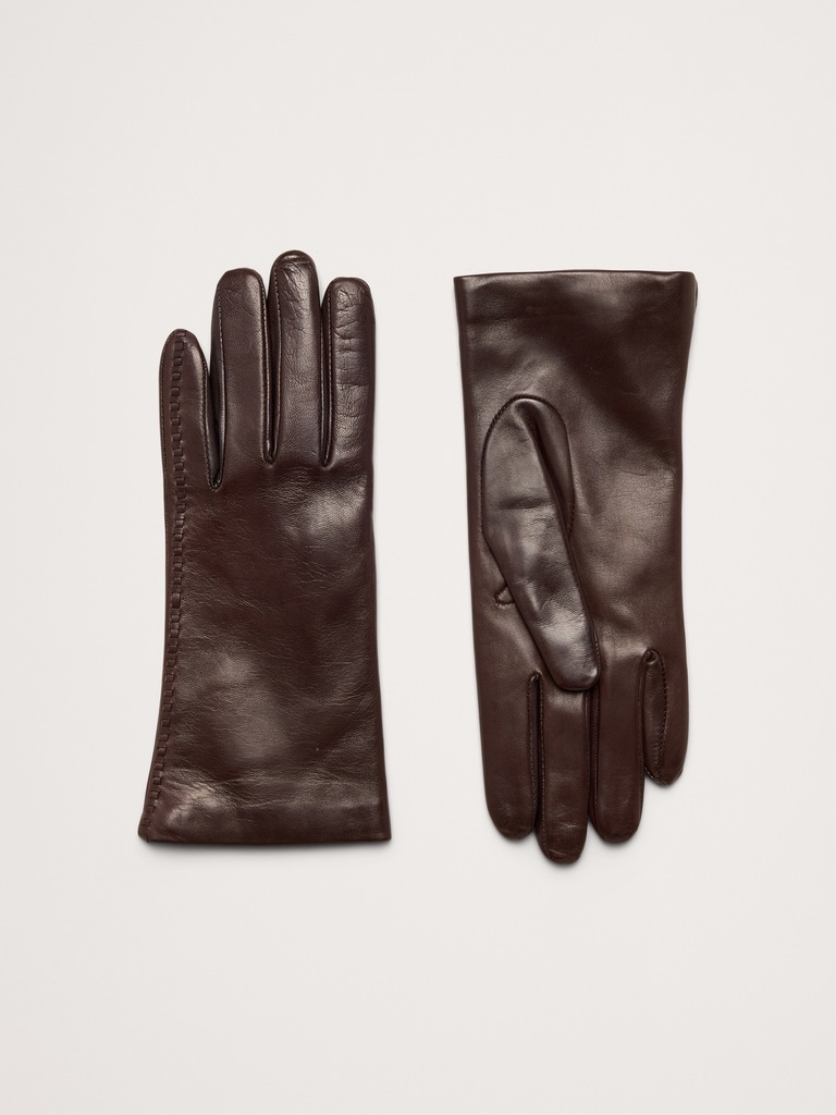 Italian Leather Cashmere-Lined Gloves