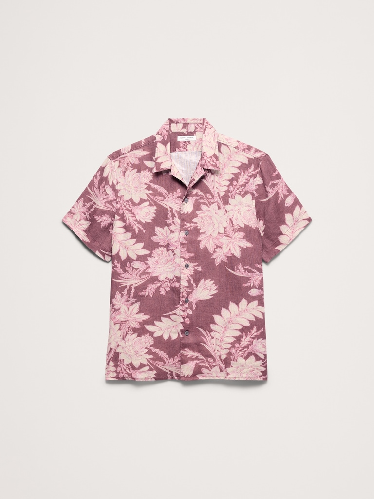 Heritage Standard-Fit Linen Floral Resort Shirt