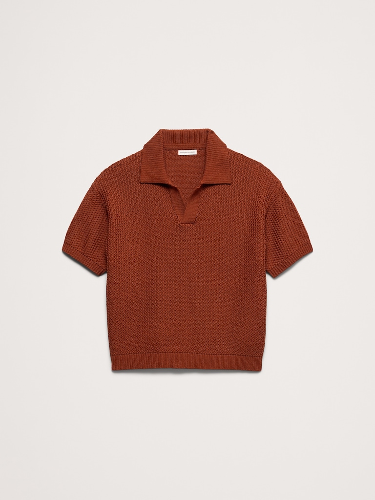 Cotton Zig-Zag Sweater Polo