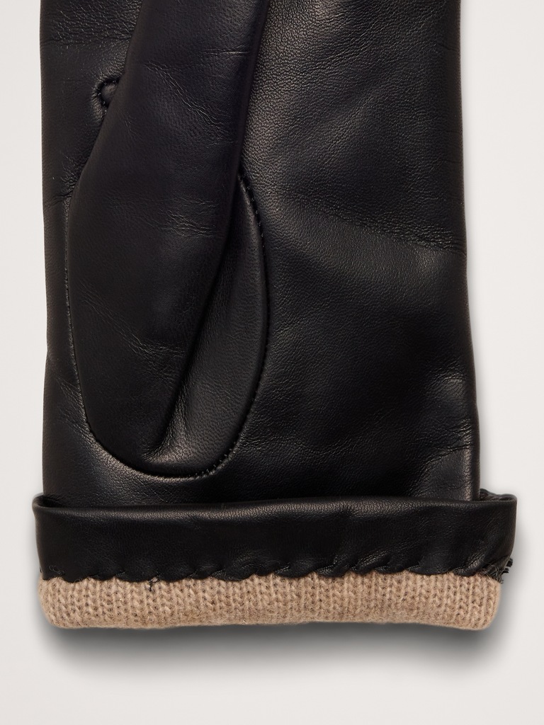Italian Leather Cashmere-Lined Gloves