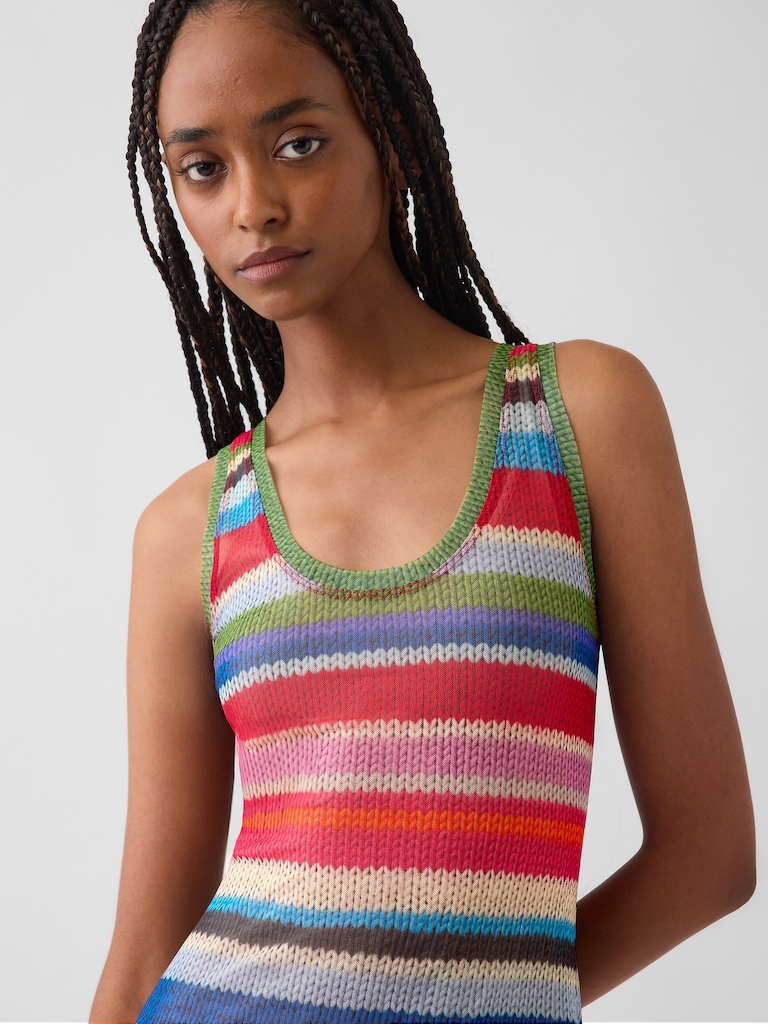 GapStudio Happy Stripe Sheer Maxi Dress