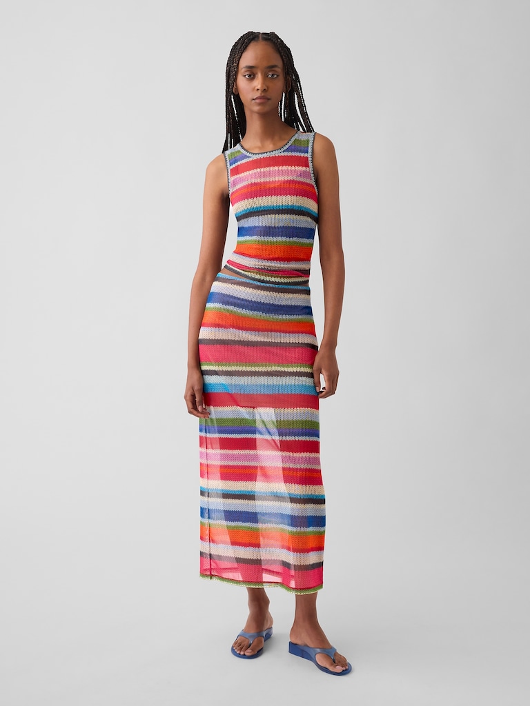 GapStudio Happy Stripe Sheer Maxi Skirt