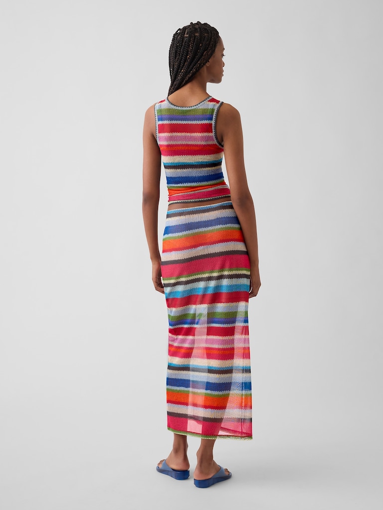 GapStudio Happy Stripe Sheer Maxi Skirt