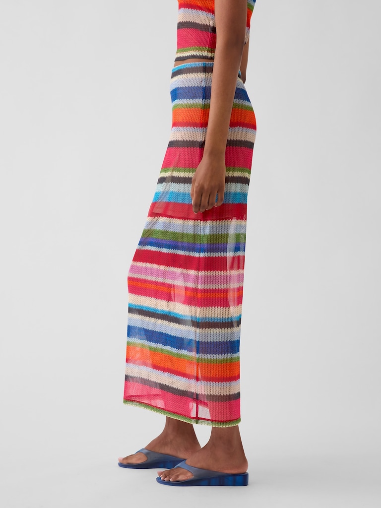 GapStudio Happy Stripe Sheer Maxi Skirt