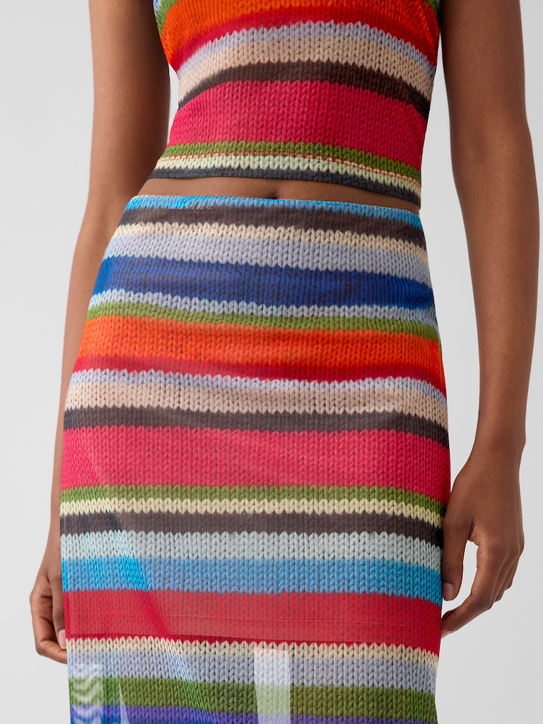 GapStudio Happy Stripe Sheer Maxi Skirt