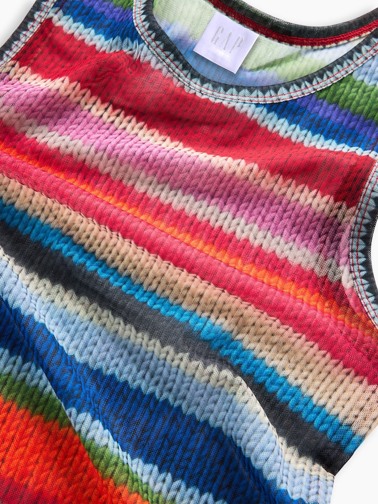 GapStudio Happy Stripe Sheer Tank Top