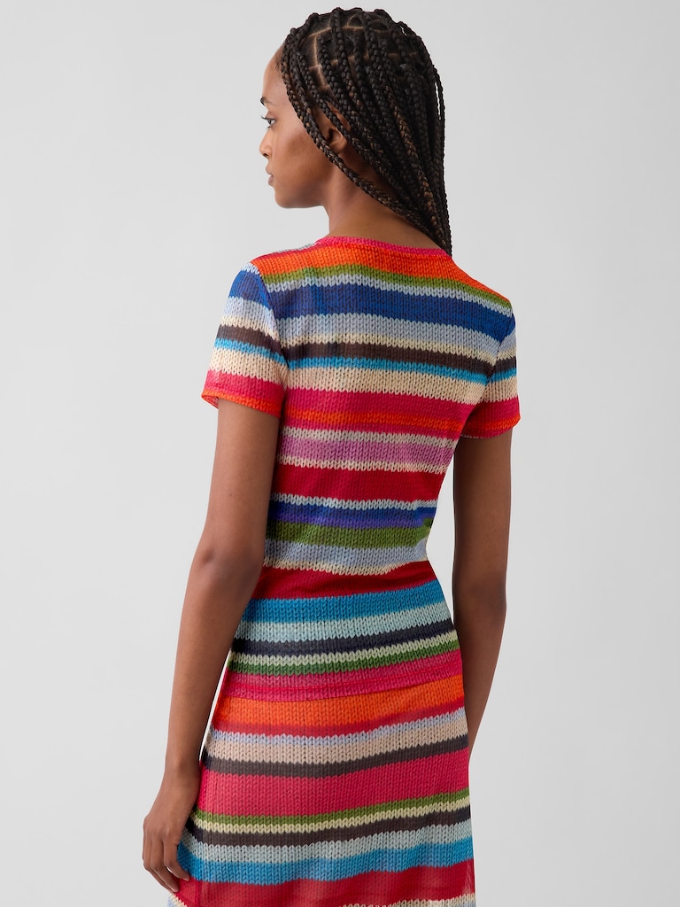 GapStudio Happy Stripe Sheer T-Shirt