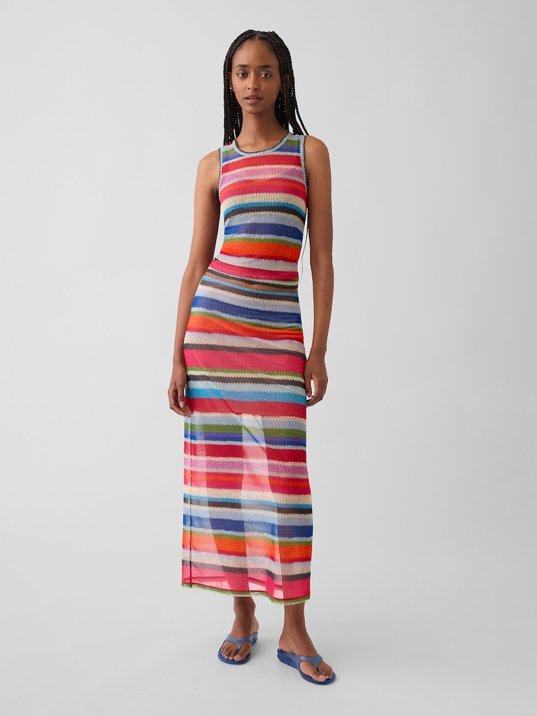 GapStudio Happy Stripe Sheer Tank Top