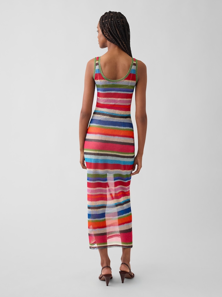 GapStudio Happy Stripe Sheer Maxi Dress