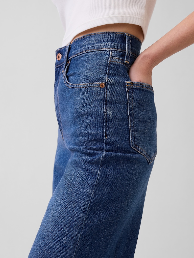 High Rise Stride Wide-Leg Jeans