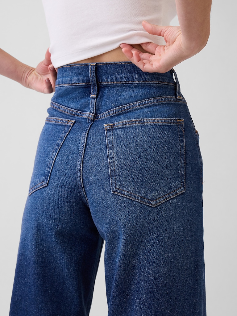 High Rise Stride Wide-Leg Jeans