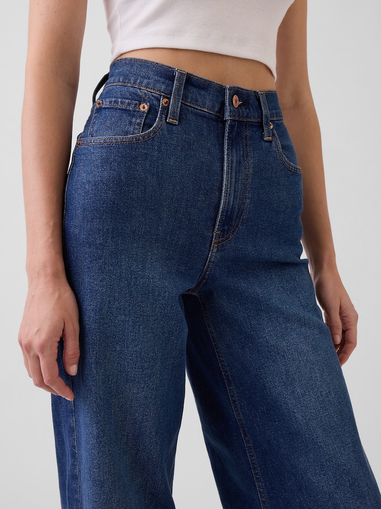 High Rise Stride Wide-Leg Jeans
