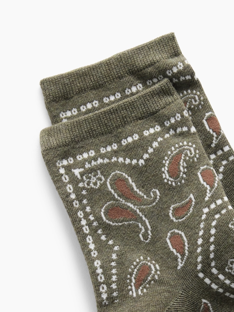 Paisley Half Crew Socks