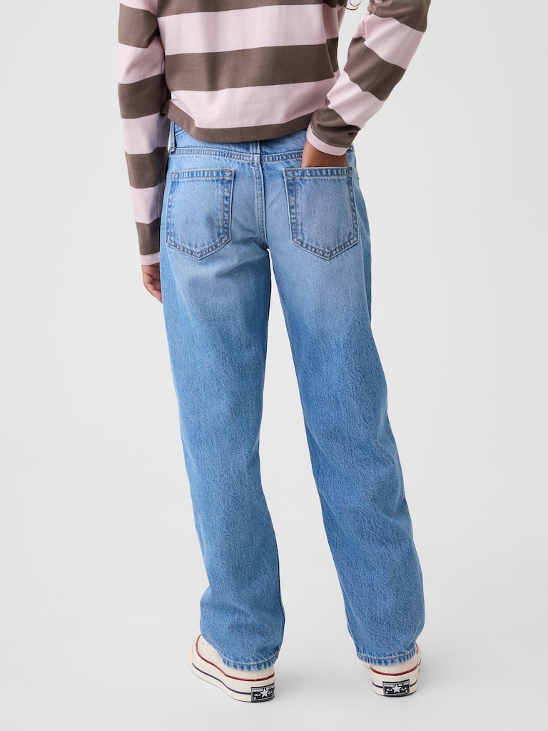 Kids Mid Rise Straight Taper Jeans