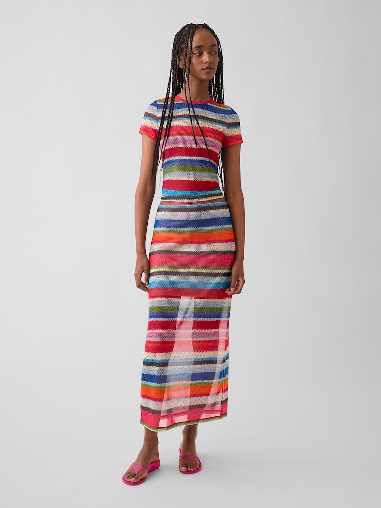 GapStudio Happy Stripe Sheer T-Shirt