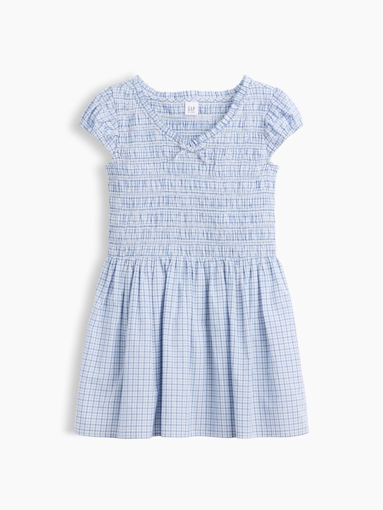 Kids Smocked Print Dress