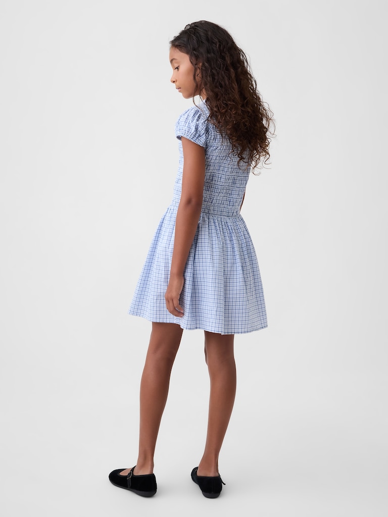 Kids Smocked Print Dress