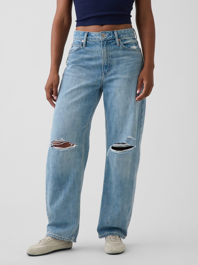 Curvy High Rise Barrel Jeans