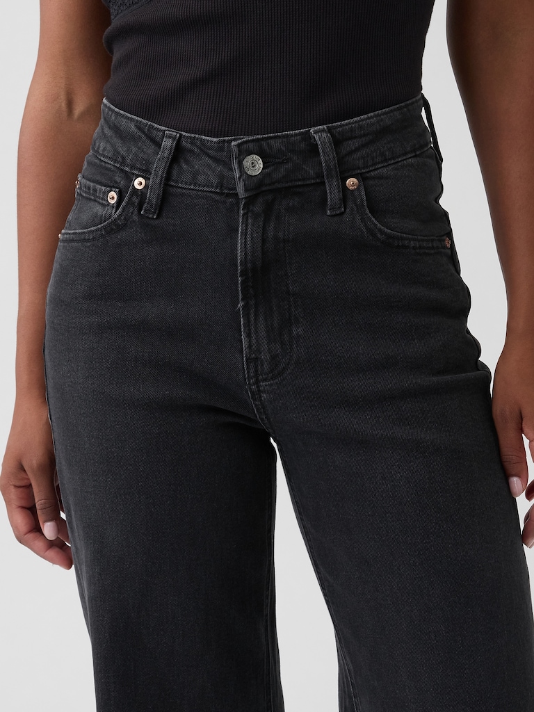 Curvy High Rise Stride Wide-Leg Jeans