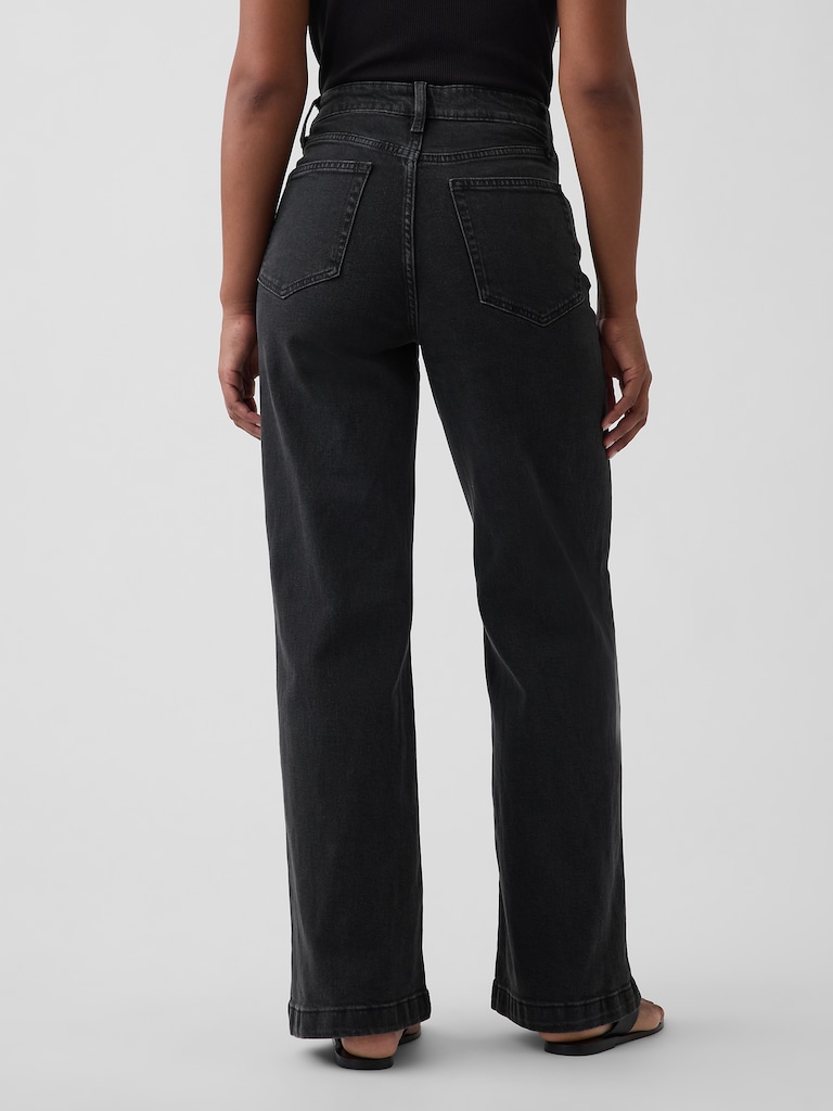 Curvy High Rise Stride Wide-Leg Jeans