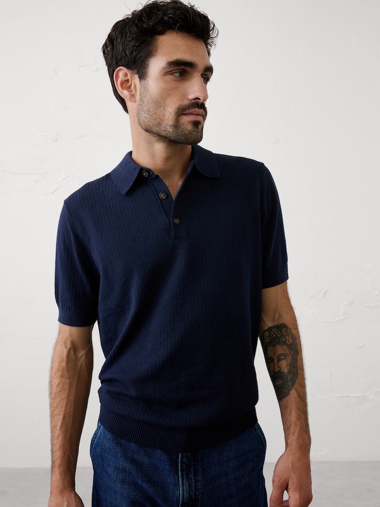 Textured Sweater Polo
