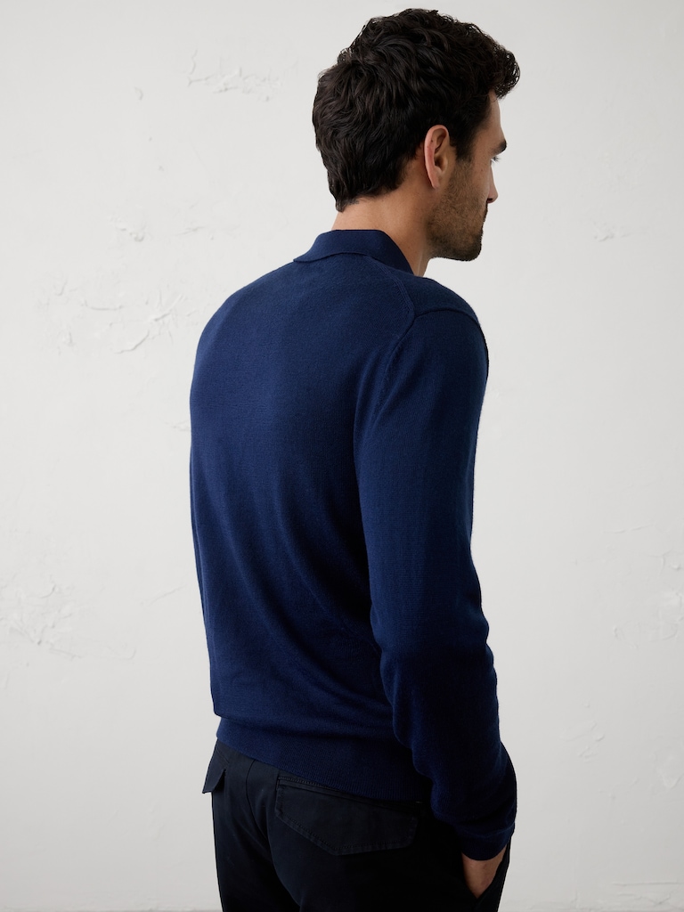 Merino Wool Polo Sweater